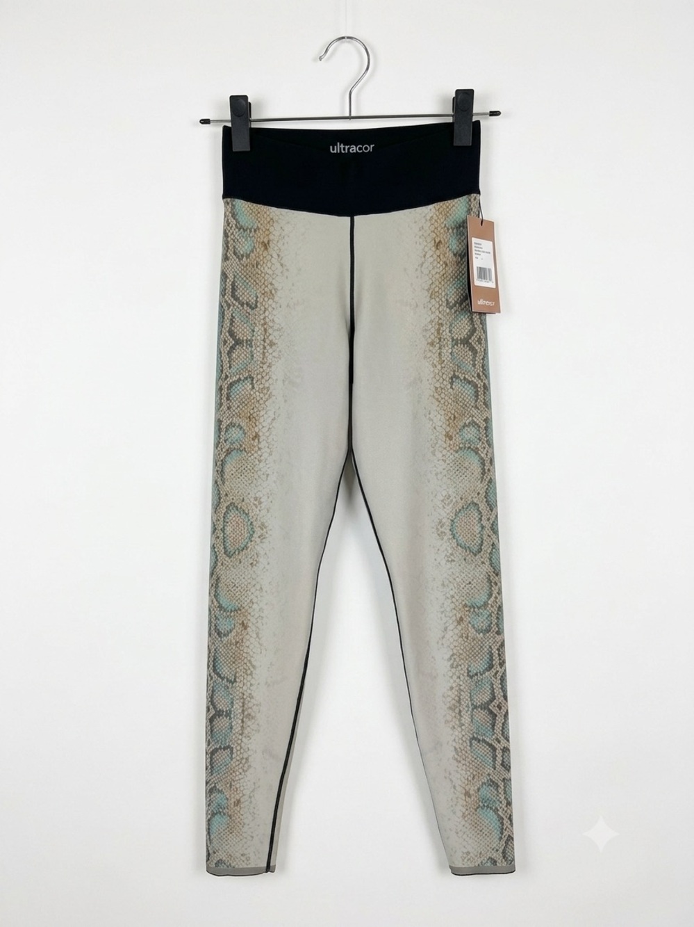 ultracor Neutral Snake-Print High-Waist Leggings with Black Waistband